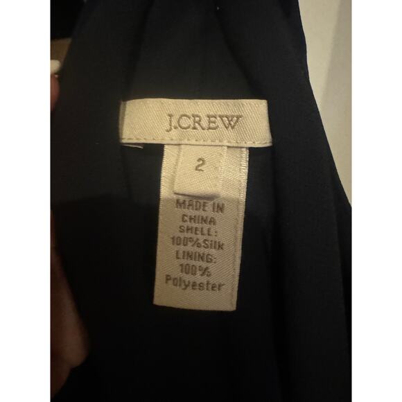J. Crew 100% silk sleeveless Twist Back shift navy Dress size 2 - Picture 9 of 9